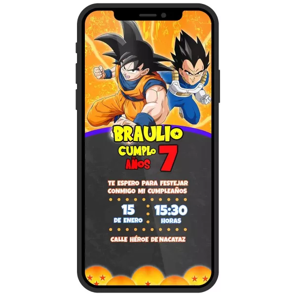 invitación-digital-dragon-ball-z